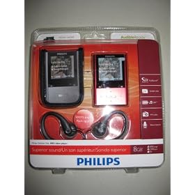 Philips VIBE 8GB MP3 Player Combo with Armband, Sport Headphones (SA2VBE08RS/37) - Red with Black Headphones