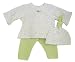Preemie-Yums Floral Bell Top, Legging and Knot Hat - Pink/Lime, Small