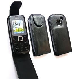 EMARTBUY NOKIA C1-01 PREMIUM PU LEATHER FLIP CASE/COVER/POUCH BLACK