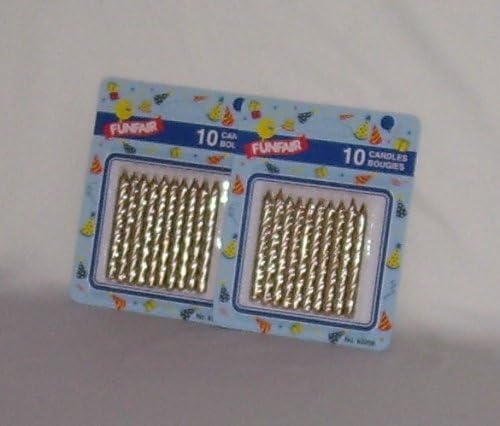 Gold Birthday Candles 20- 2 1/4" long