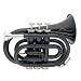 Cecilio Black Nickel Plated Bb Pocket Trumpet w/ Case and Accessories