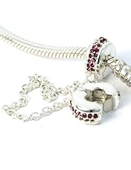 Solid Sterling Silver .925 Safety Chain Clip Lock beads charms fits Pandora Chamilia Bracelet