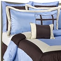 Luxury Home Fedora 8-Piece Queen Comforter Set, Blue