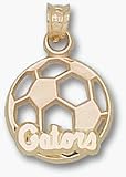 Florida Gators Gators Soccer Ball Pendant - 14KT Gold Jewelry