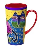 Laurel Burch Blossoming Spirit Cat Tall Latte Mug