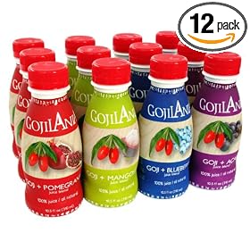 GOJILANIA Juice Blend, Goji Variety Pack, 10.5-Ounce Bottles (Pack of 12)