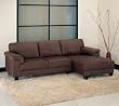 Abbyson CI-1195-BRN Camden Dark Brown Sectional- brown micorfiber