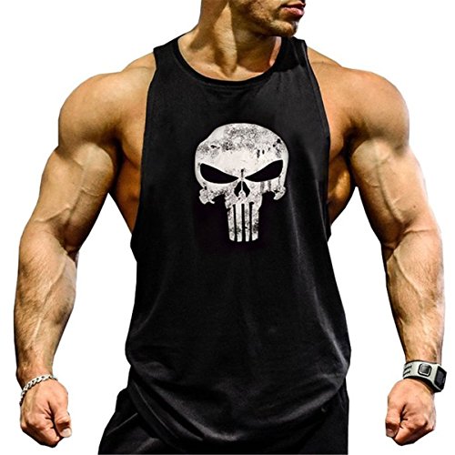 Seven Joe Men's Muscle Cut Stringer Workout T-shirt Gym Tank Top (XX-Large, Black)