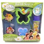 Disney Fairies Tinkerbell Bath 5 Pc Spa Gift Set - Includes Mirror, Bath Foam, Body Wash, Shampoo and Pouf