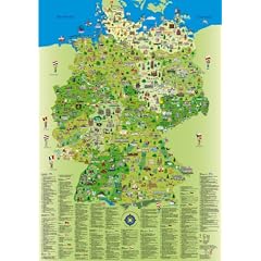 Illustrierte Deutschlandkarte f�r Kinder und Erwachsene. Poster