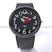 Lovely Black Big Dial Lady Girl Women Quartz Sport Wrist Watch Candy Pu Leather Band