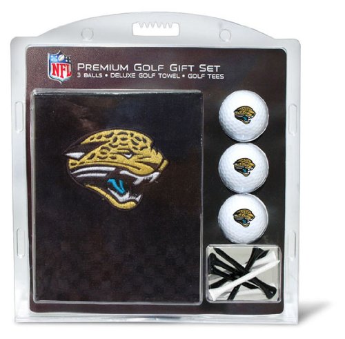 NFL Jacksonville Jaguars Embroidered Golf Towel (3 Golf Balls/12 Tee Gift Set)