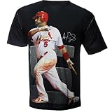 MLB Boy's St. Louis Cardinals Albert Pujols Sublimated High Definition Photo Tee Shirt (Graphite) (Cardinals, Large)