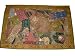 Olive Green Sequin Beaded Embroidered Tapestry Vintage Sari Wall Hanging 60x40