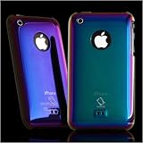 CAPDASE iPhone 3G & 3GS Karapace Protective Case with Screen Guard Crystal Clear: Shimma, Purple プロテクティブ ハードリアカバー シンマ （クリスタル・クリアー 液晶保護シート 付き） パープル KPIH3G-3S05