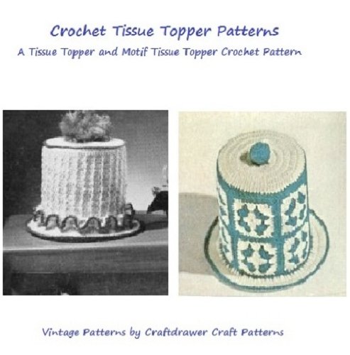 bathroom tissues:Crochet Tissue Topper Patterns - Two Vintage Bathroom Tissue Topper Patterns to Crochet Images