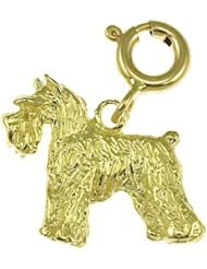 Dazzlers Solid 14k Gold Schnauzer Dog Charm Pendant Available in three colors from jewelsberry (weights: 1.3 grams only)