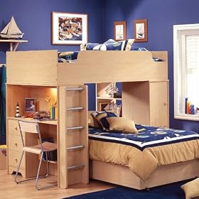 Popular Natural Maple Kids Loft Bedroom Collection