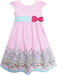 Girls Cotton  General Print  Dress With a Bow(s)