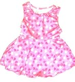 Infants 12-18-24 Months 2-piece Babydoll Swimwear Pink w/Hearts