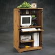 Sauder Sugar Creek Wood Computer Armoire in Spiced Pine