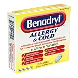  : Benadryl Allergy & Cold, Caplets 24 ea