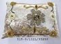 Decorative cushion cover or throw pillow from India- Cream color with floral sequin work, velvet