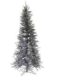 7.5' Black & Silver Regal Pine Tinsel Artificial Christmas Tree