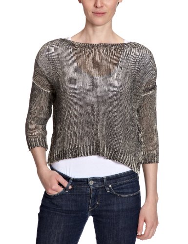 ONLY Damen Pullover, 15067712 TENDER 3/4 SHORT KNIT TI, Gr. 42 (XL), Schwarz (RAVEN) Preisvergleich