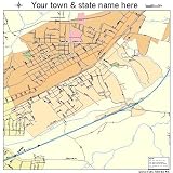 Street & Road Map of East Spencer, North Carolina NC - Printed poster size wall atlas of your home t