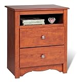 Prepac Cdc-2428 Monterey 2 Drawer Tall With Open Cubbie Cherry