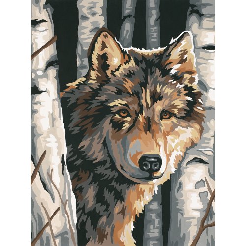 Wolf unter den Birken Malen nach
