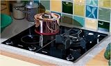Miele KM406 11 3/8' CombiSet Gas Wok Burner Cooktop with Electric Spark Ignition and One High-speed 17,500 BTU Burner