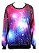 Pandolah Neon Galaxy Cosmic Colorful Patterns Print Sweatshirt Tees