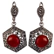 Love Gifts Onyx Silver Earrings 1.25 inches