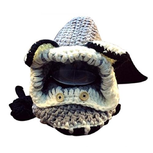 Imagen 3 de Frbelle® Gorro de Punto Invierno Esquí Montaña Campaña Diseño de Zorro Protección Sombreros Chale Capucha Bufunda Pasamontaña Beanie para Niños Unisexo de 3 a 9 años Grís