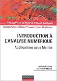 Introduction � l'analyse num�rique : Applications sous Matlab