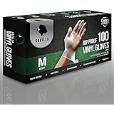 100 Synthetic Vinyl Gloves Medium M Powder Free 100/box Extra Strong