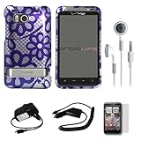 Purple Flowers Durable 2 Piece Protective Crystal Hard Shield Guard Cover C ....