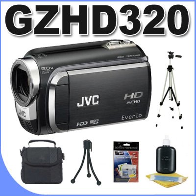 JVC Everio GZ-HD320 120GB Hard Drive HDD High Definition Camcorder (Black) BigVALUEInc Accessory Saver Bundle