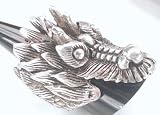 Giant DRAGON HEAD Silver Tone PEWTER RING Band