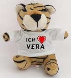 Produkt-Bild: Pl&uuml;sch Tiger Schl&uuml;sselhalter mit T-shirt mit Aufschrift Ich liebe Vera