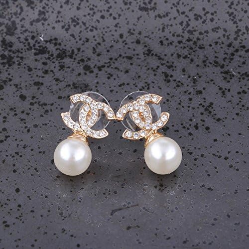 Sunny Jewelry Women's Korean Style Metal Earrings (gold pearl)