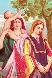 Leah and Rachel by Modern art Framed with Gold Decor Wood Frame 1.25 inch width, 3/4 inch depth