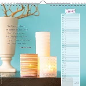 Für gute Freunde 2017: Dekorativer Wandkalender mit Monatskalendarium