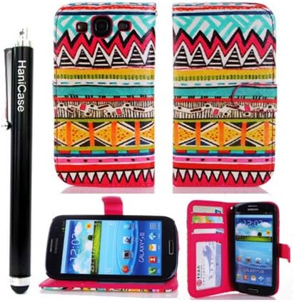 Hanicase Samsung i9300 Galaxy S3 Colorful Design Premium PU Leather Wallet Case With Card Holder for Samsung i9300 Galaxy S3