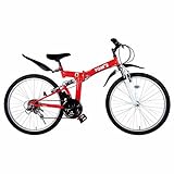 トムス２６インチ折畳マウンテンバイク１８ギアＷサスＭＧ－ＴＯ２６１８ＲＤ