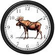 Moose Bull - Animal Wall Clock by WatchBuddy Timepieces (Black Frame)