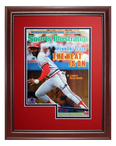 Ozzie Smith Autographed St. Louis Cardinals (9/23/85) Deluxe Framed Sports Illustrated Magazine