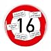 Produkt-Bild: Cera & Toys Riesen Verkehrsschild Button zum 16. Geburtstag